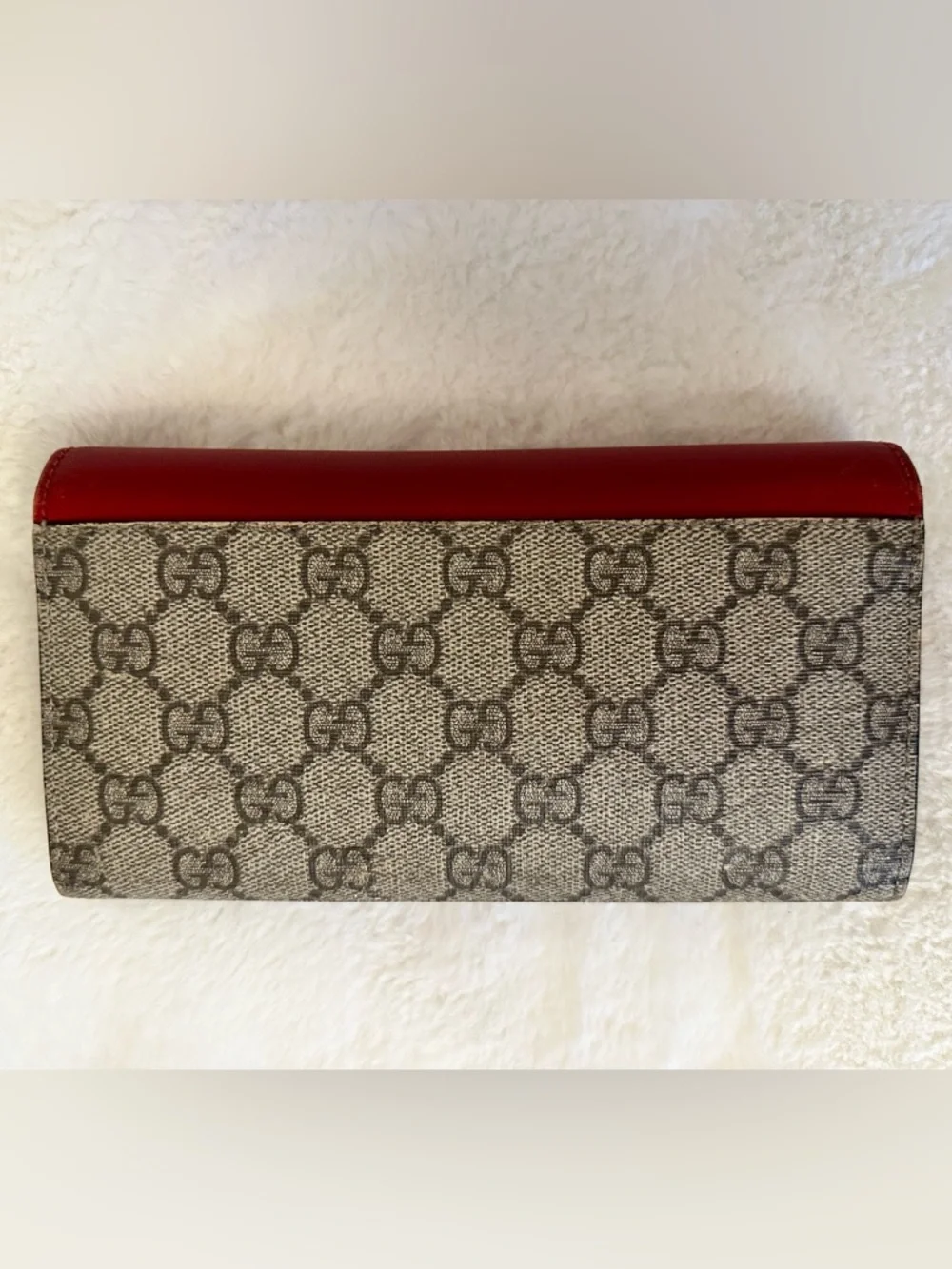Gucci GG Supreme Canvas Wallet with Pink and Red color way - Picture 2 of 7